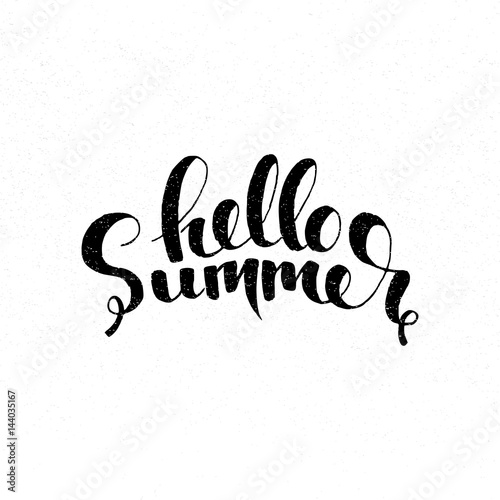 Hello Summer handwritten lettering