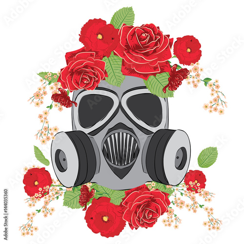Gas Mask with Roses