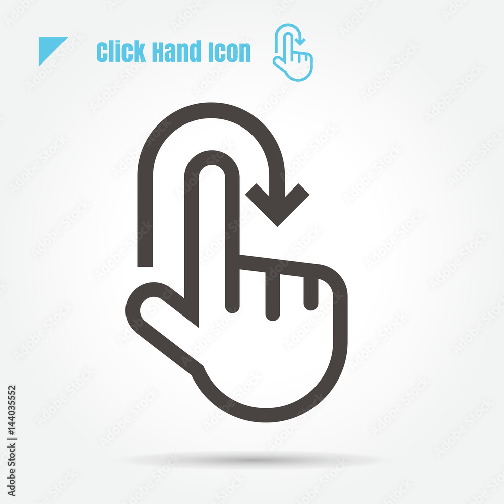 icon click hand vector illustration isolated sign symbol logo objects thin line for web, modern minimalistic flat design vector on white background icon click hand vector illustration isolated sign symbol logo objects thin line for web, modern minimalistic flat design vector on white background