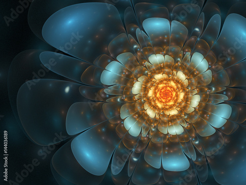 Dark fractal flower  digital artwork for creative graphic design