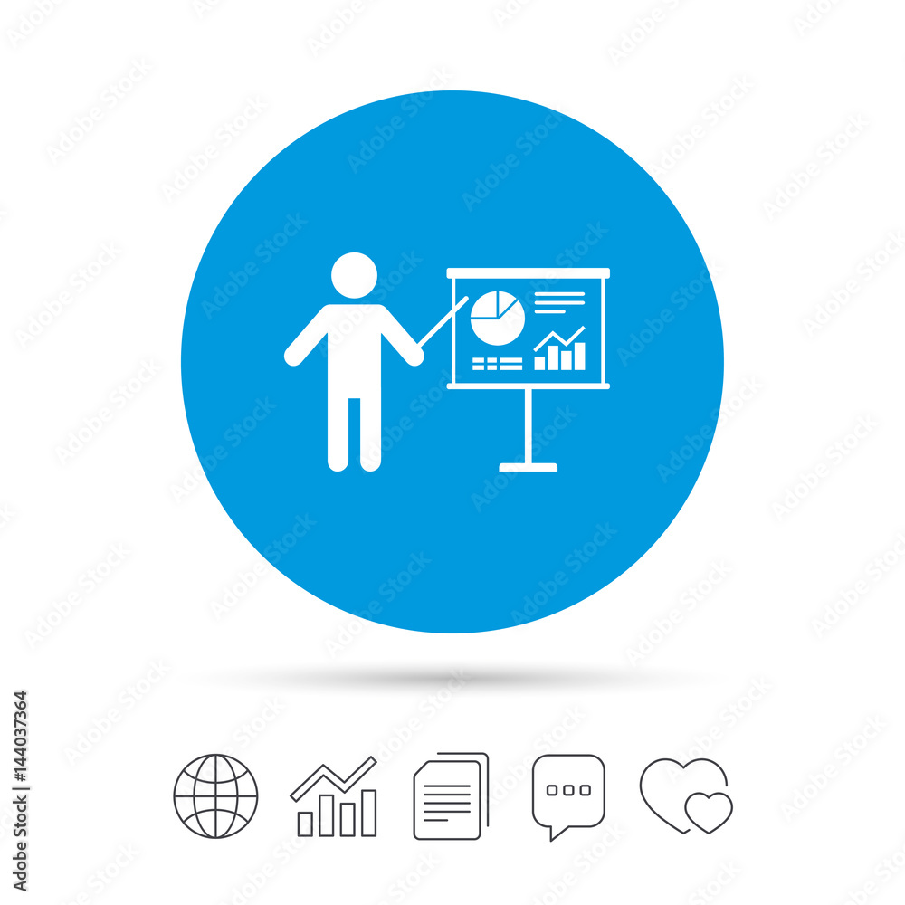 Presentation billboard sign icon. Diagram symbol. Presentation billboard sign icon. Diagram symbol.