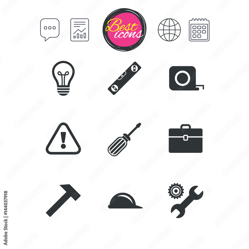 Fototapeta premium Repair, construction icons. Engineering signs.