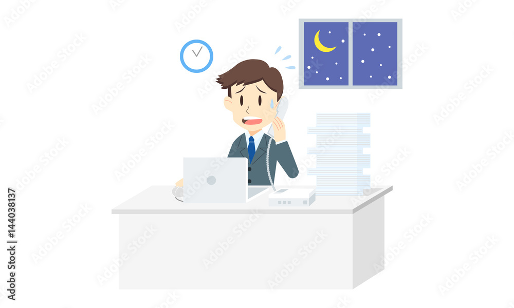 忙しいビジネスマン サラリーマン Stock Vector Adobe Stock