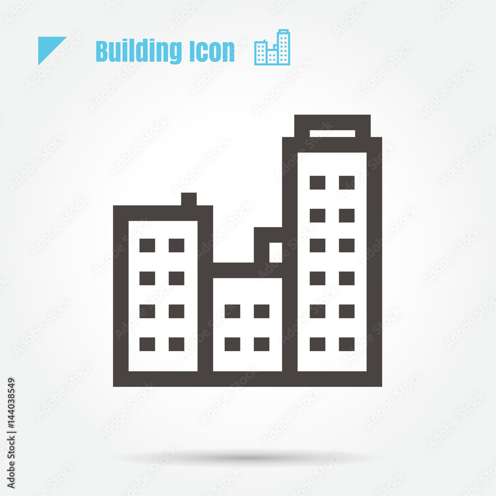 icon Building house illustration isolated sign symbol thin line for web, modern minimalistic flat design vector on white background