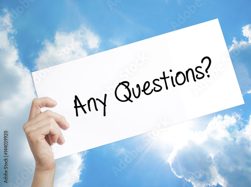Фотография Any Questions? Sign on white paper