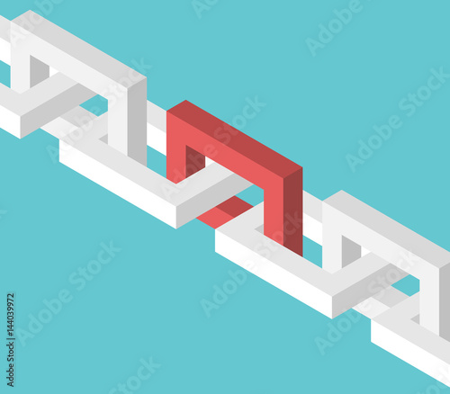 Isometric red chain link