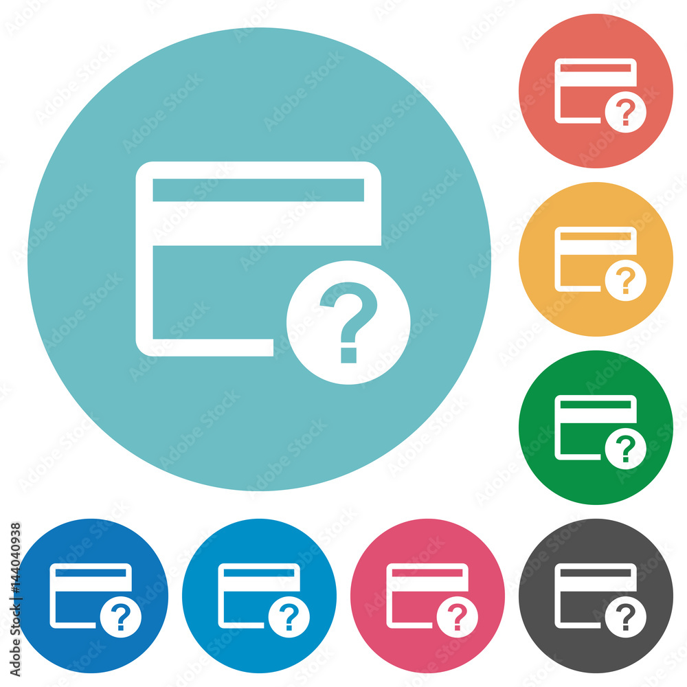 Unknown credit card flat round icons Unknown credit card flat round icons