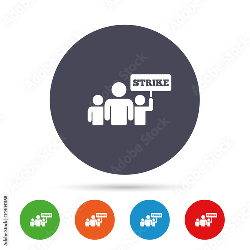 Strike sign icon. Group of people symbol.