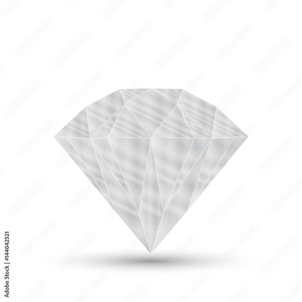 Diamond isolated on white . realistic vector illustration Diamond isolated on white . realistic vector illustration