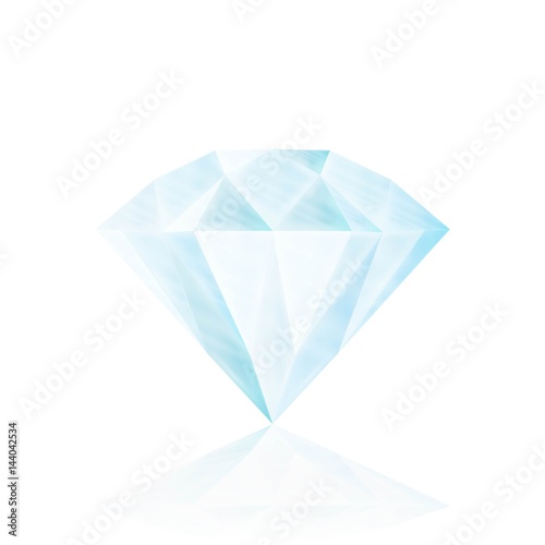 Diamond isolated on white . realistic vector illustration
