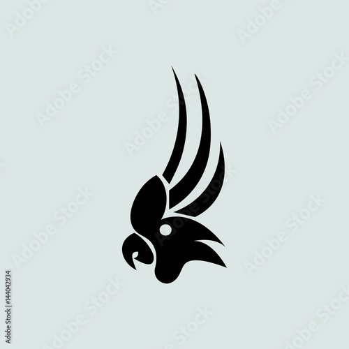 Parrot icon isolated on white background.