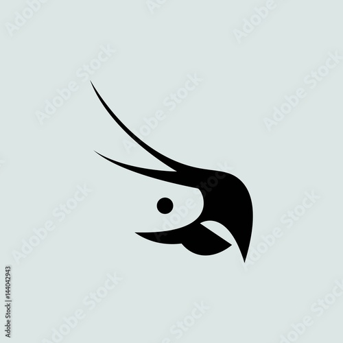 Parrot icon isolated on white background.