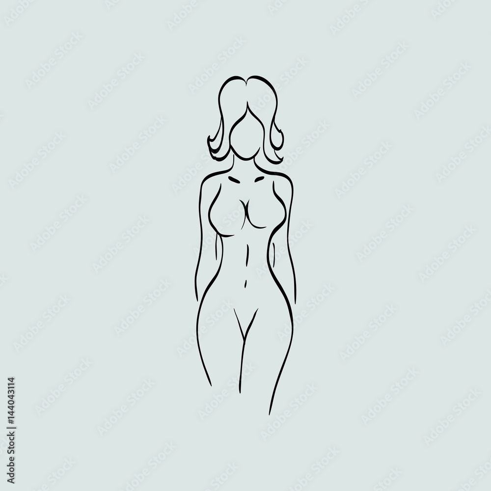 contour silhouette of woman for fitness diet contour silhouette of woman for fitness diet