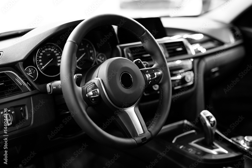 Interior of luxurious sport car