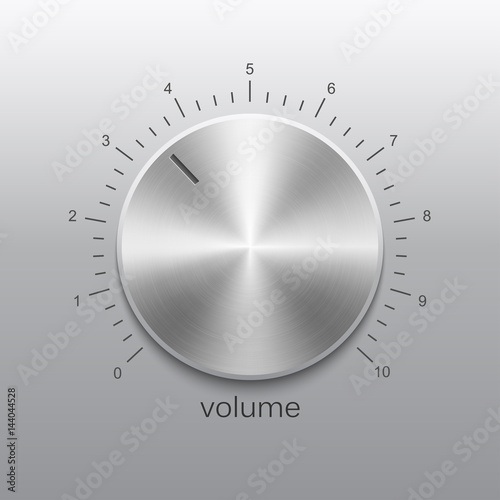 Volume button with metal texture and number scale photo