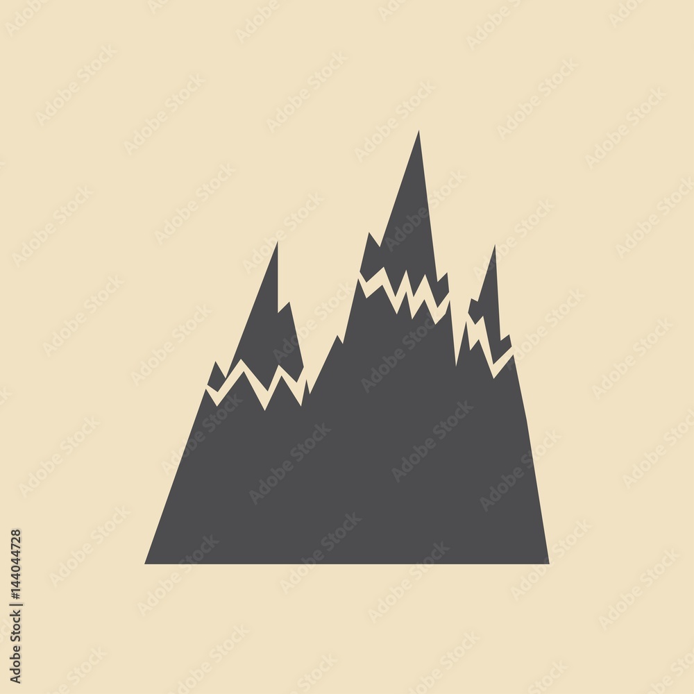 Mountains Icon Vector Mountains Icon Vector