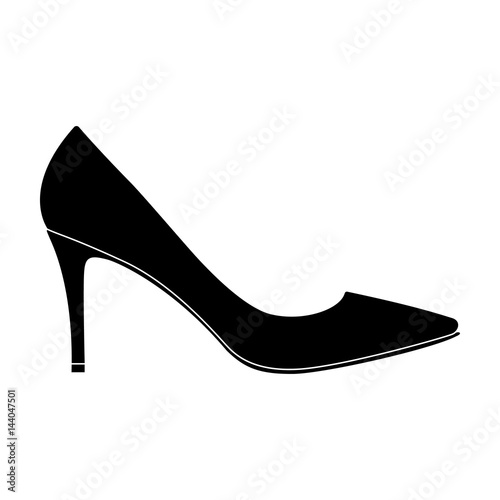 Black womens highheeled shoes exit in a dress.Different shoes single icon in black style vector symbol stock illustration.