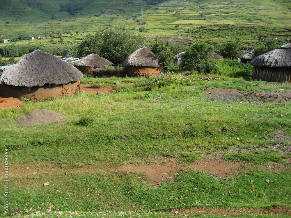Typical local hut in rural Lesotho