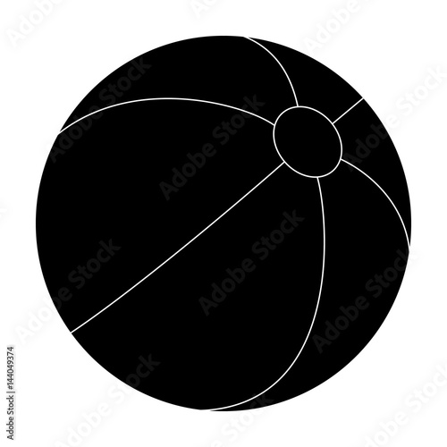 Inable multicolored ball.Summer rest single icon in black style vector symbol stock illustration. photo