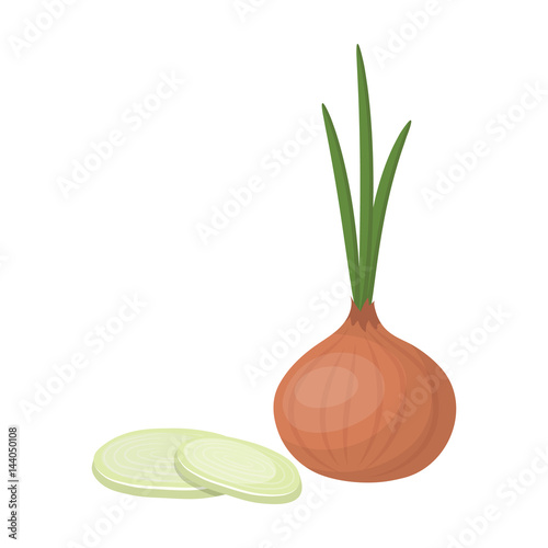 Green onion with leaves.Burgers and ingredients single icon in cartoon style vector symbol stock illustration.