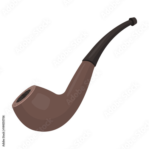 Tube cigar tobacco Smoking . Thing that duties of each investigator.Detective single icon in cartoon style vector symbol stock illustration.