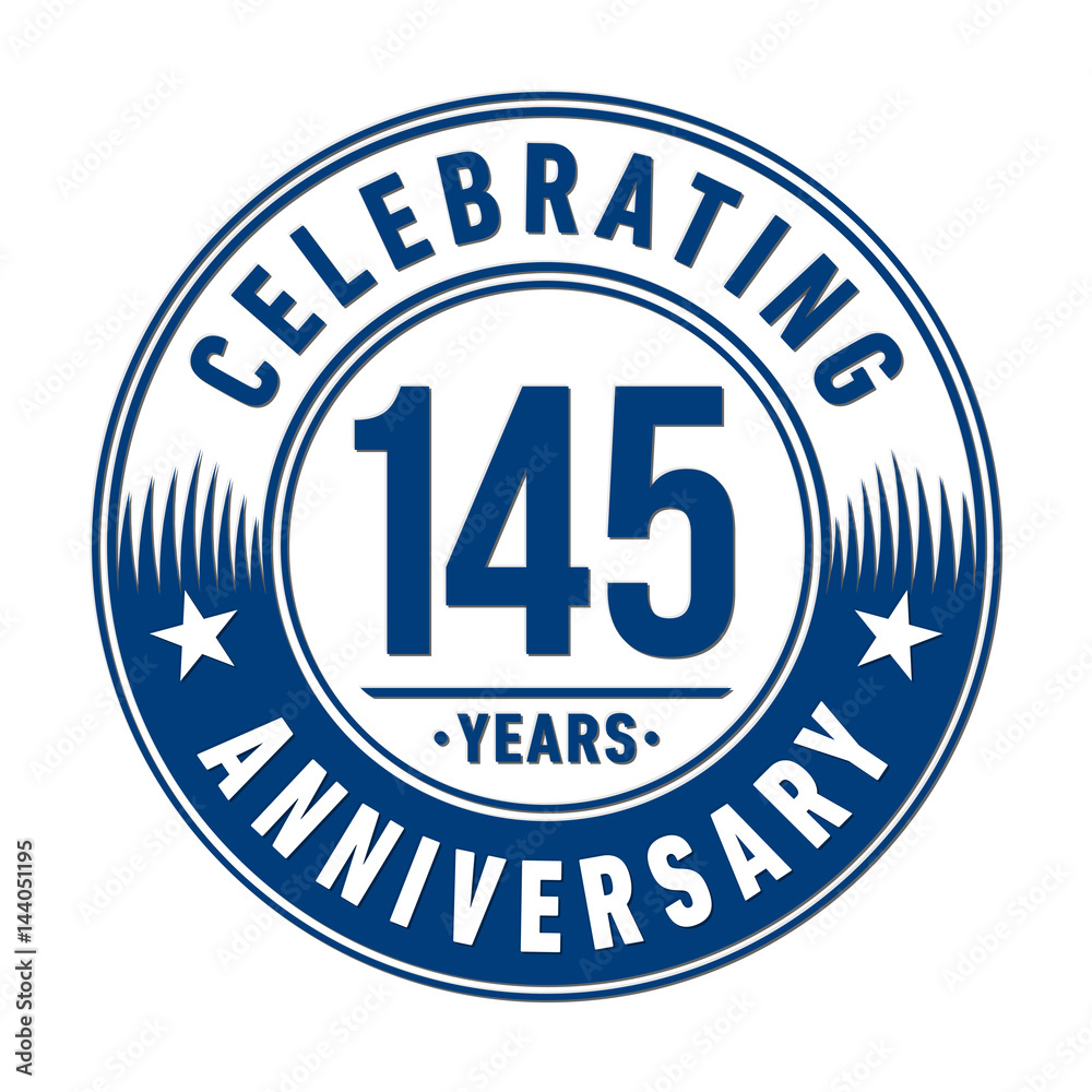 145 years anniversary logo template. Vector and illustration. 