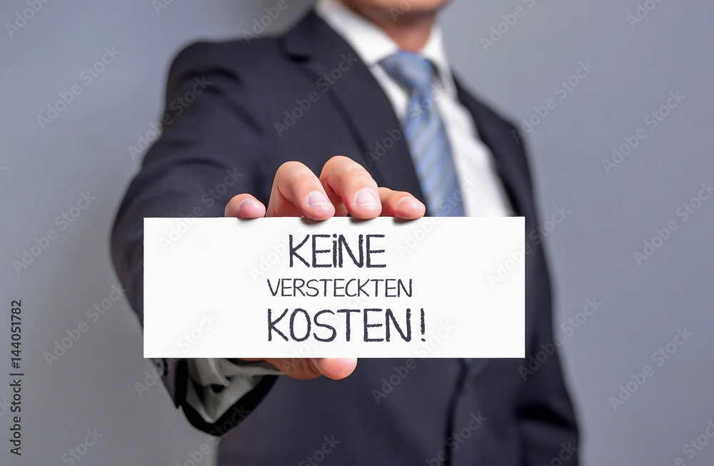 Keine versteckten Kosten! Keine versteckten Kosten!