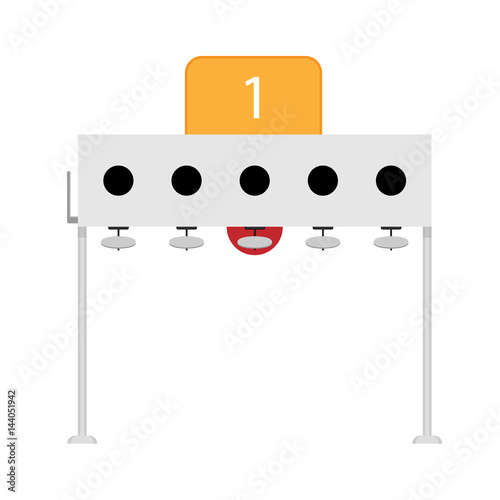 Biathlon number 1 target realistic vector illustration isolated on white