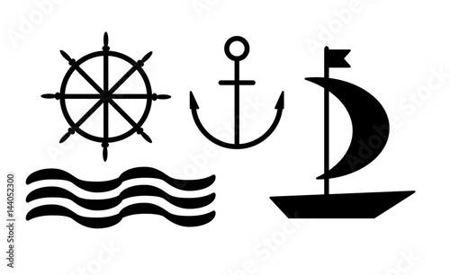 Sailing vector icons