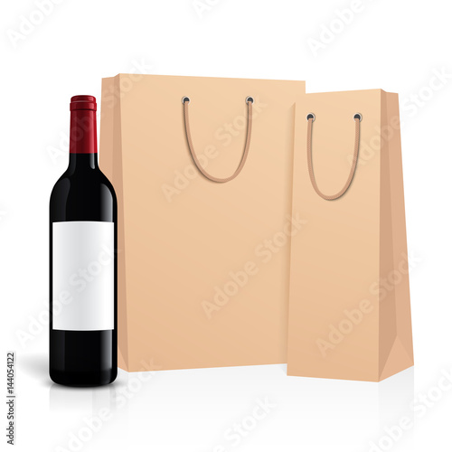 Mockup wine bottle. vector design.