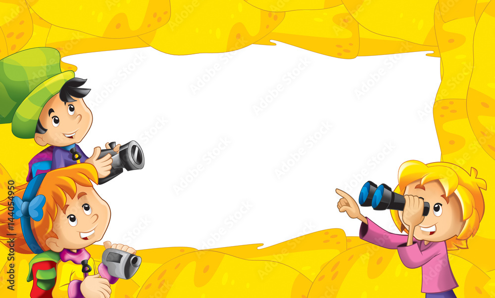 Fototapeta premium cartoon sand frame for different usage with space for text