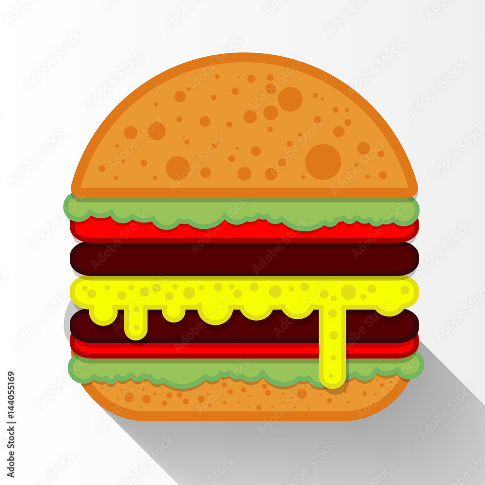 Burger in flat design Burger in flat design