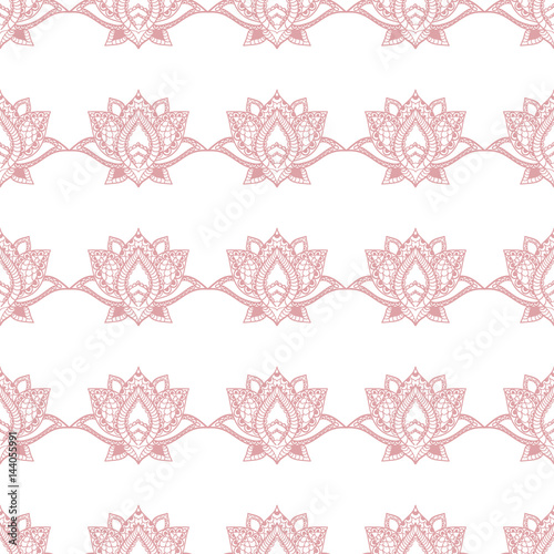 Lotus seamless pattern. Floral background. Oriental ornament.
