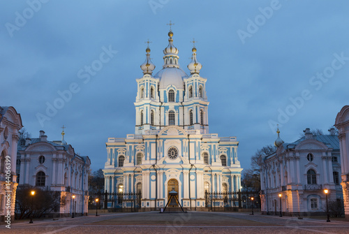 Smolny Cathedral at dawn, St. Petersburg