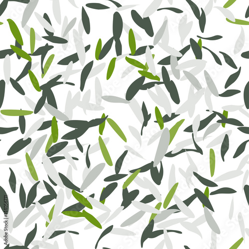 Vector seamless pattern of modern brush spots. Dark green, olive and gray pai...