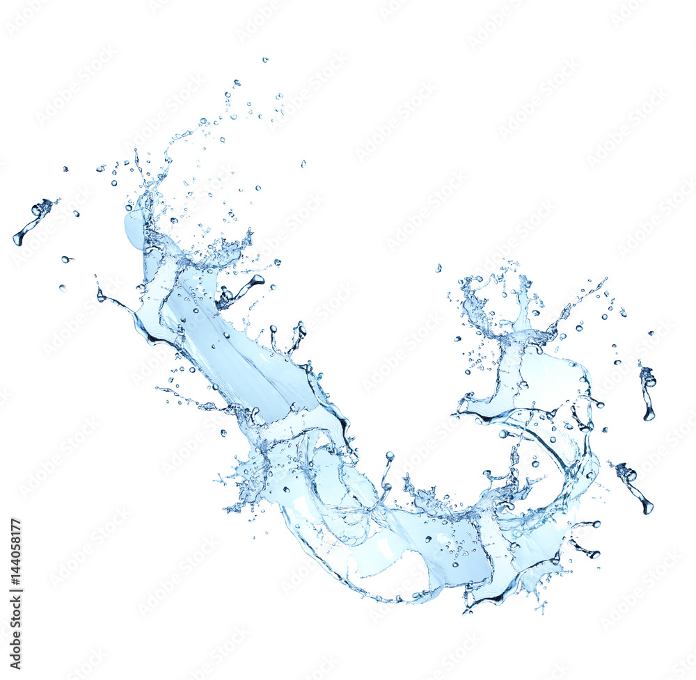 Water splash isolated on white background. Splash motion. Abstract object Water splash isolated on white background. Splash motion. Abstract object