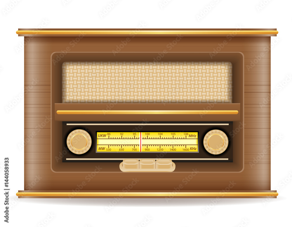 Fototapeta premium radio old retro vintage icon stock vector illustration