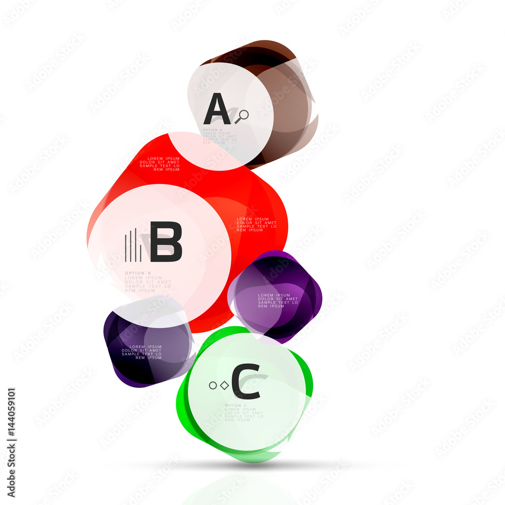 Squares on white with sample text Squares on white with sample text