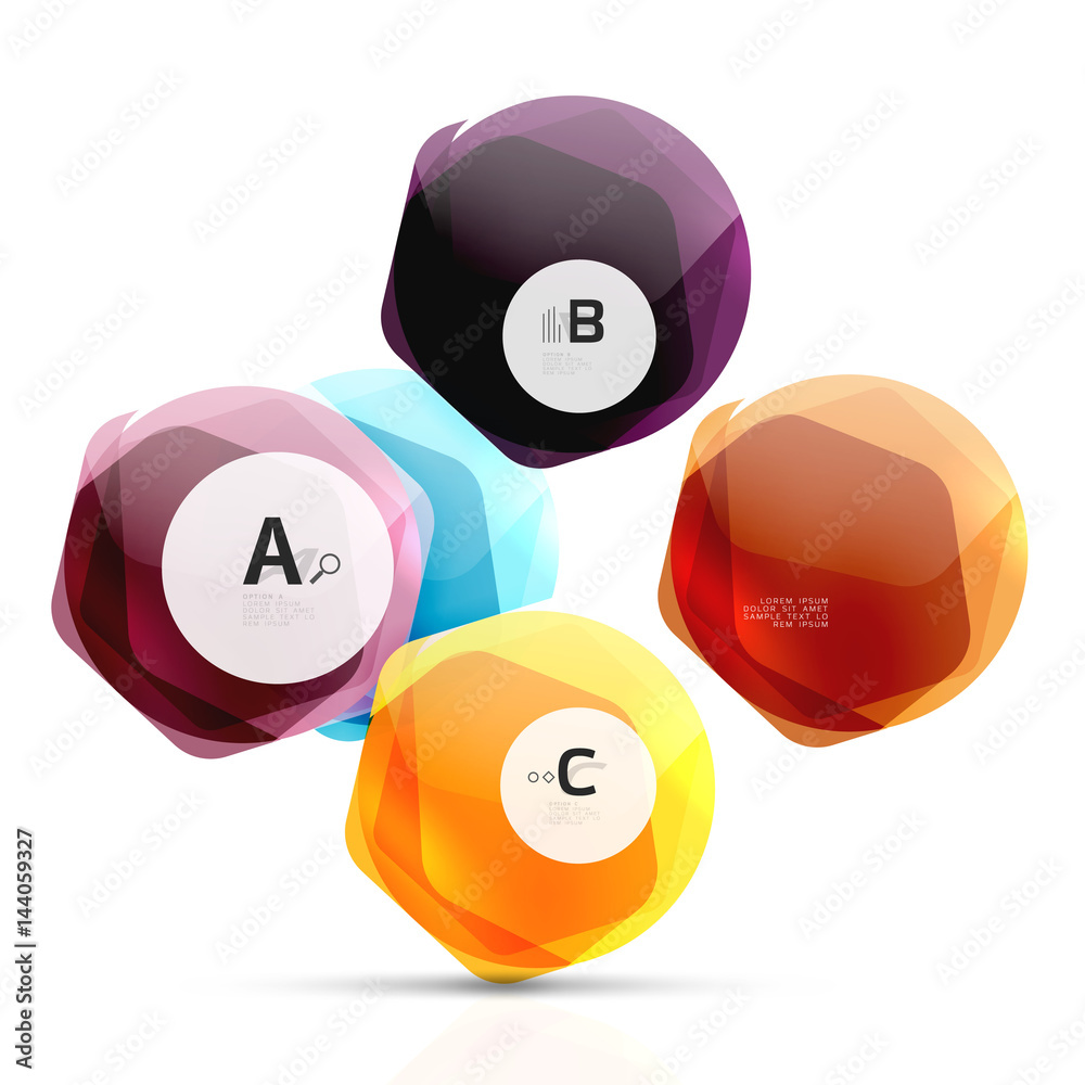 Shiny style modern geometrical hexagons web boxes Shiny style modern geometrical hexagons web boxes