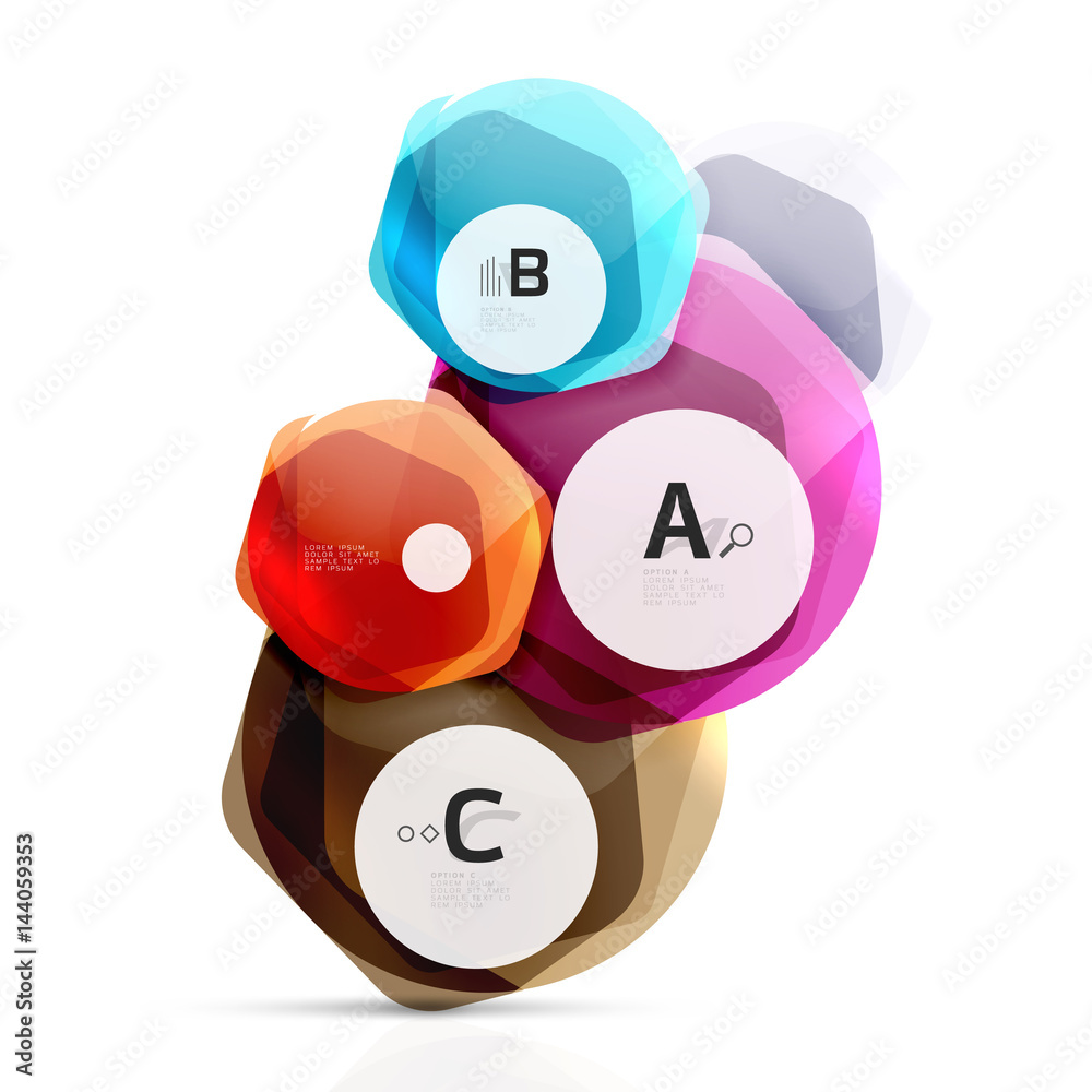 Shiny style modern geometrical hexagons web boxes Shiny style modern geometrical hexagons web boxes