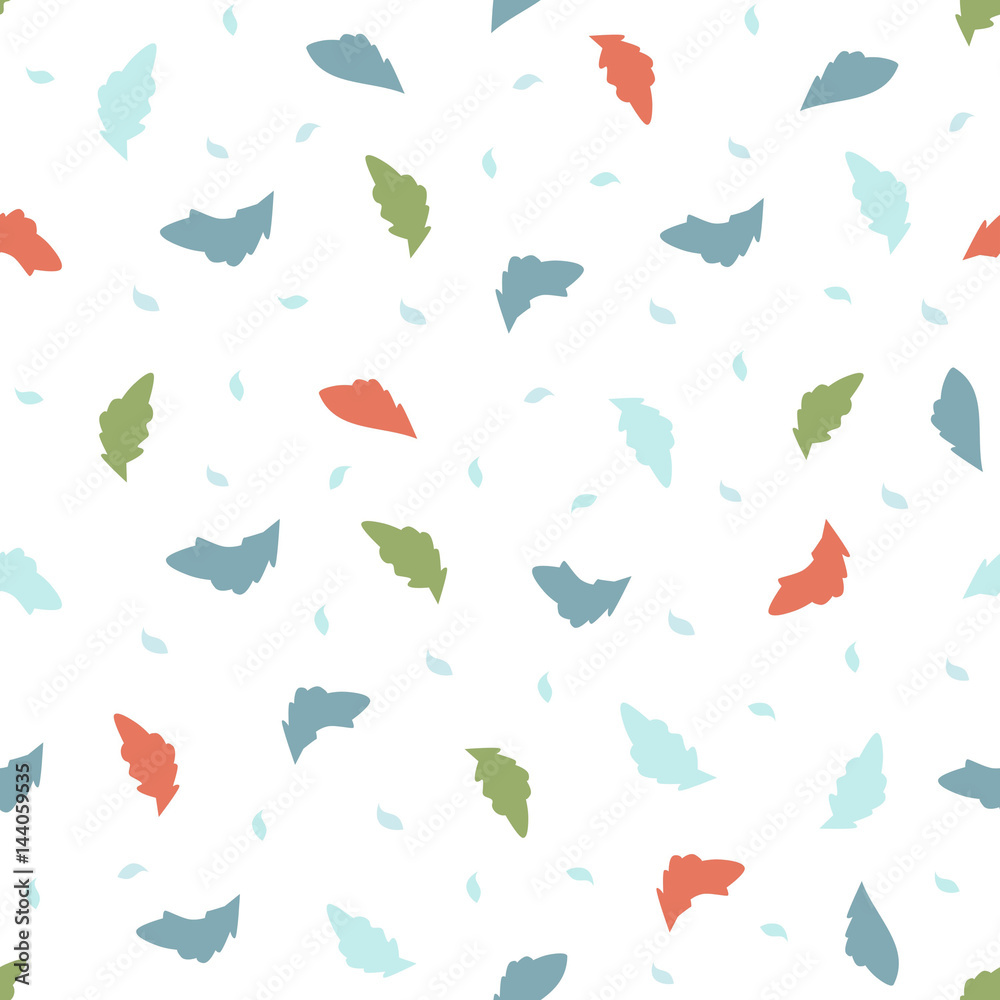 Seamless pattern with small leaves and petals. lightweight background for textiles, Wallpaper, and various designs. vector
