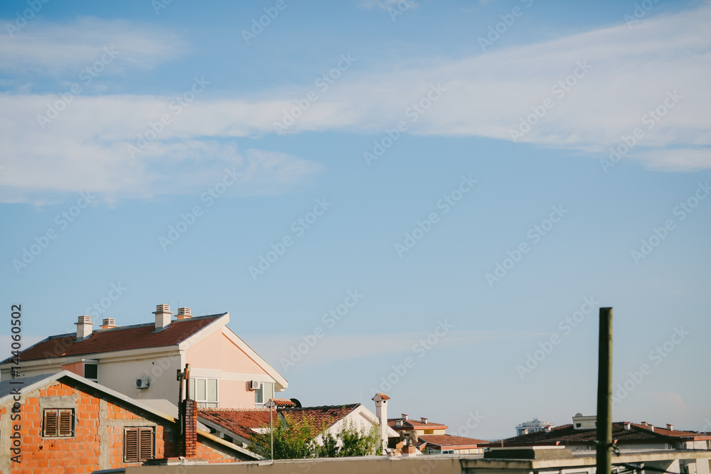 The house with orange tiled roof. Houses in Croatia and Montenegro.