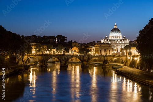 St. Peter's Basilica and Tiber River, Rome, Italy, Europe