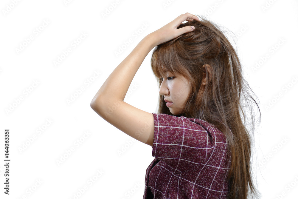 Glamorous young asian woman posing over white background Glamorous young asian woman posing over white background
