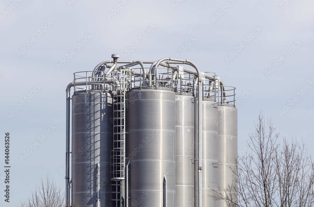 Industrial silos for chemical production, by stainless steel Industrial silos for chemical production, by stainless steel