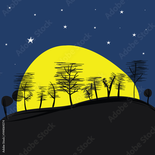Landscape with Supermoon