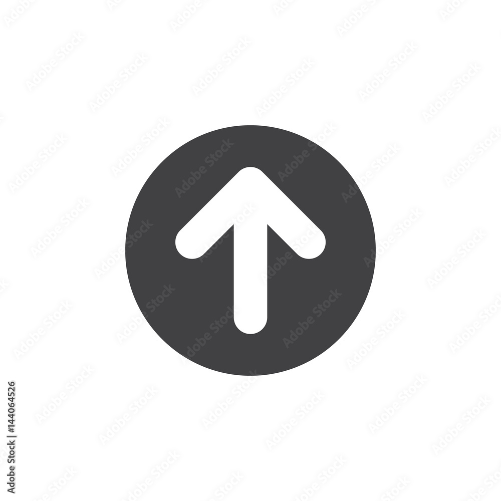 Arrow up flat icon. Round simple button, circular vector sign. Flat style design Arrow up flat icon. Round simple button, circular vector sign. Flat style design