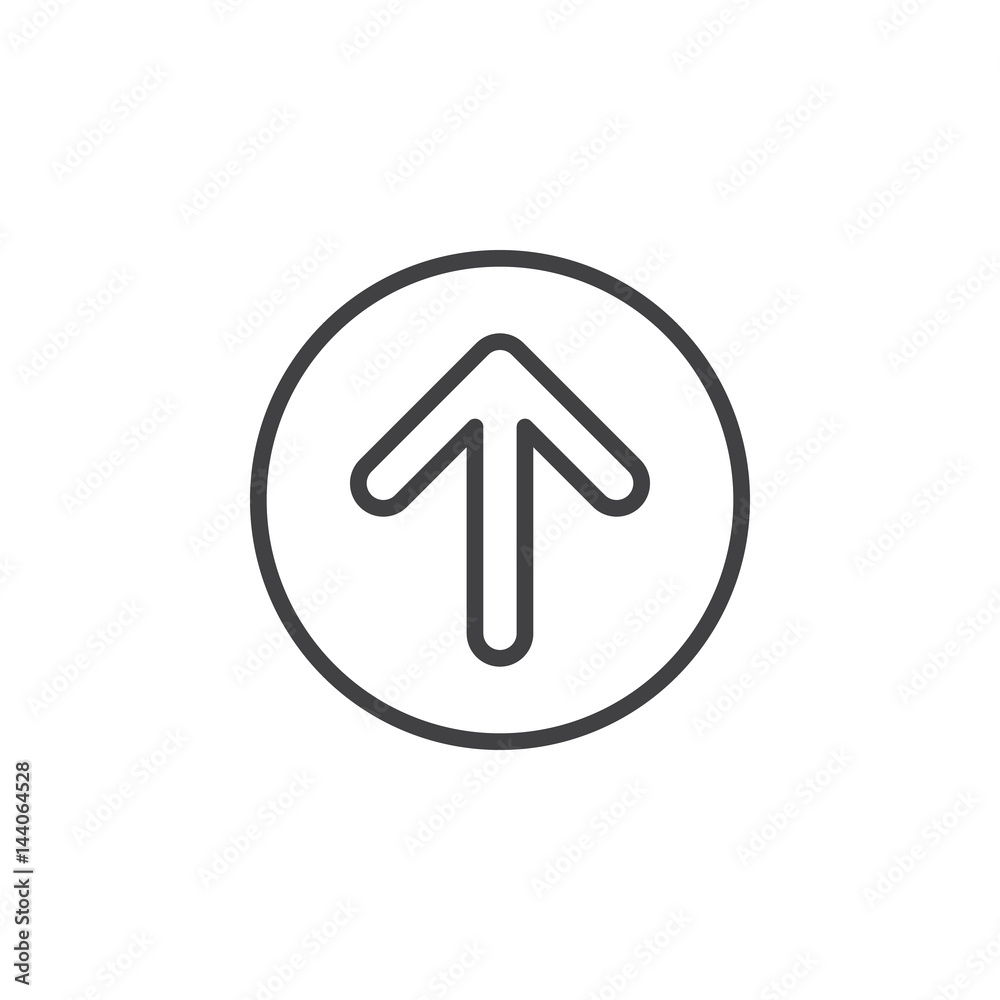Arrow up circular line icon. Round simple sign. Flat style vector symbol Arrow up circular line icon. Round simple sign. Flat style vector symbol