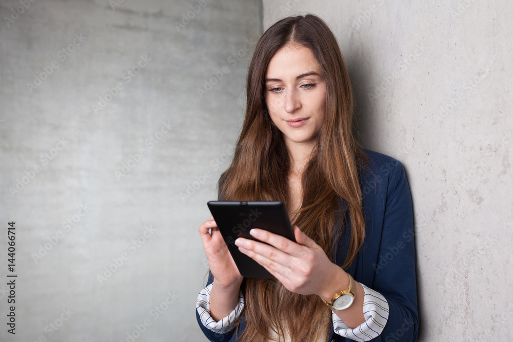 businesswoman with tablet pc in hand businesswoman with tablet pc in hand