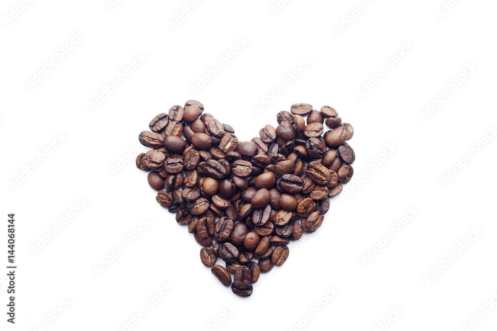 I love coffee made of beans over white background I love coffee made of beans over white background